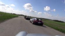 Koenigsegg Agera S and Bugatti Veyron 16:4 entering the airfield in Sweden before the comparison