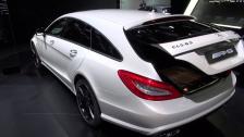 Mercedes CLS63 AMG S 4-Matic Shooting Break and SLS AMG GT Roadster Pearl White Designo Geneva 2013