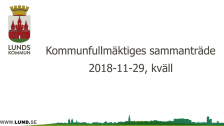 Kommunfullmäktiges sammanträde 2018-11-29 Kväll