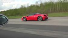 Ferrari 458 Italia vs Porsche 911 Turbo PDK with overboost enabled and race without it enabled