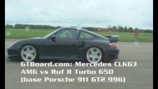 Ruf R Turbo 650 vs Mercedes CLK63 AMG = GTBoard.com