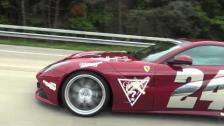 [4k] Team 24 Ferrari F12 with HRE wheels flies away on Autobahn Gumball 3000 Stockholm-Vegas