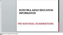 Information the national examinations